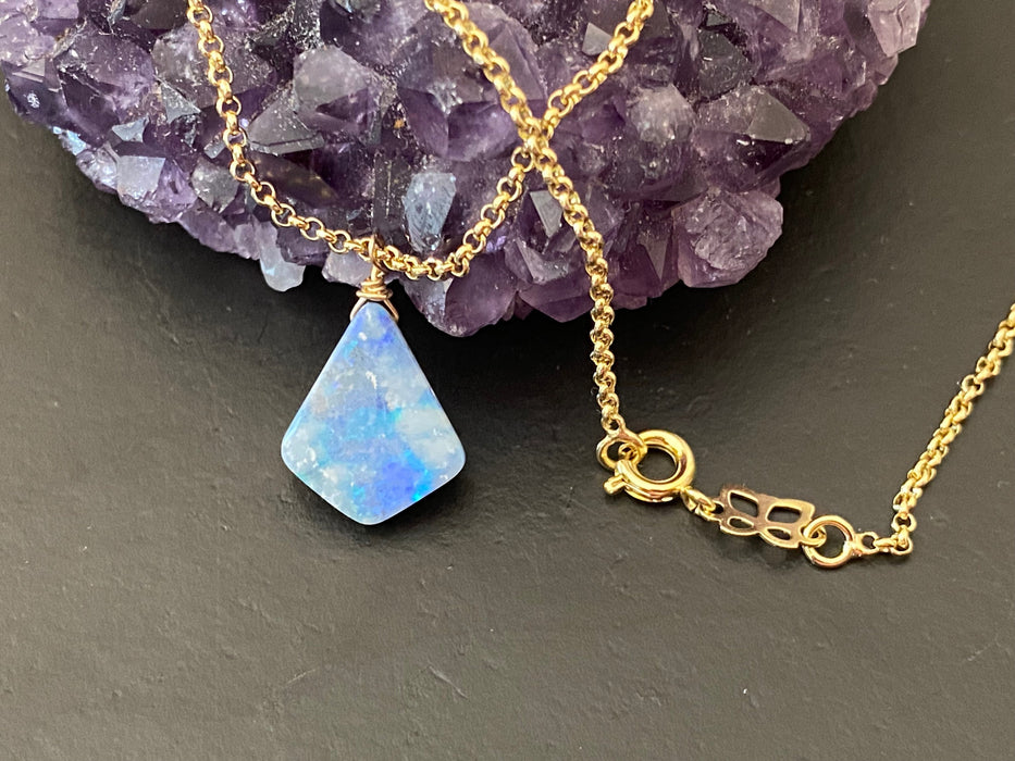 Boulder Opal Pendant Necklace 925 SILVER Australian Opal Jewelry Gift Video  | eBay